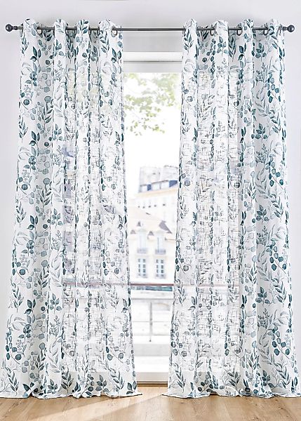 Vorhang mit Blätterdruck (1er Pack) günstig online kaufen