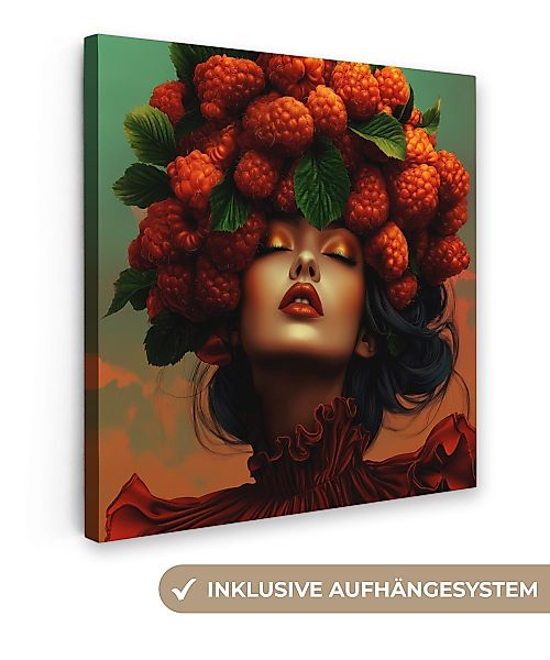 OneMillionCanvasses® Leinwandbild Frau - Himbeeren - günstig online kaufen