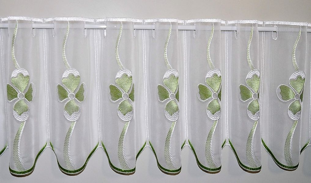 Stickereien Plauen Scheibengardine "Glasgow" Stangendurchzug 1 Stk. tlg. günstig online kaufen