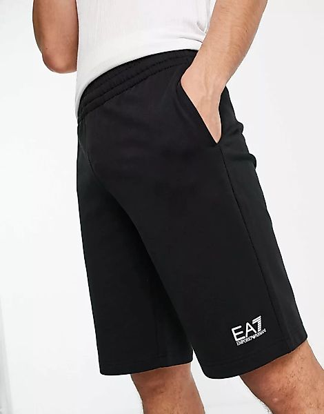 Armani – EA7 Train Core ID – Shorts aus Frottee in Schwarz mit Logo günstig online kaufen