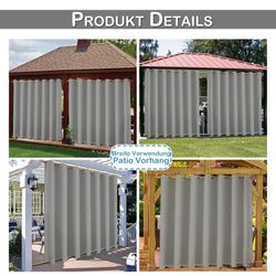 Qelus Gardine Outdoor Vorhang Sichtschutz,Wetterfest Blickdicht günstig online kaufen