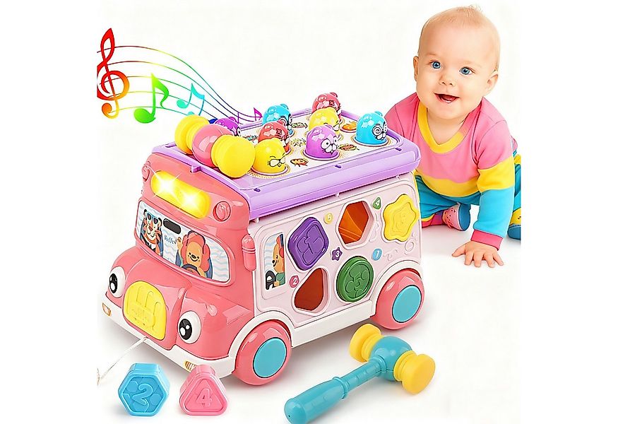 CLTYQ Spielzeug-Bus Babyspielzeug, interaktive Musikbusse, frühkindliche Bi günstig online kaufen