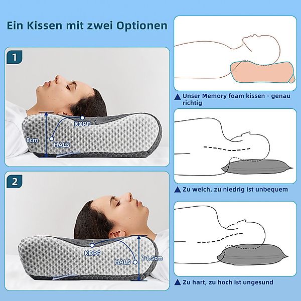 Esun Kopfkissen Kopfkissen, Ergonomisches Memory Foam günstig online kaufen