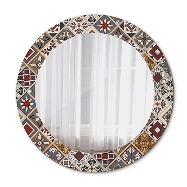 Tulup Bedruckte Spiegel Türkisches Muster 60x60 cm Runder Spiegel mit Dekor günstig online kaufen