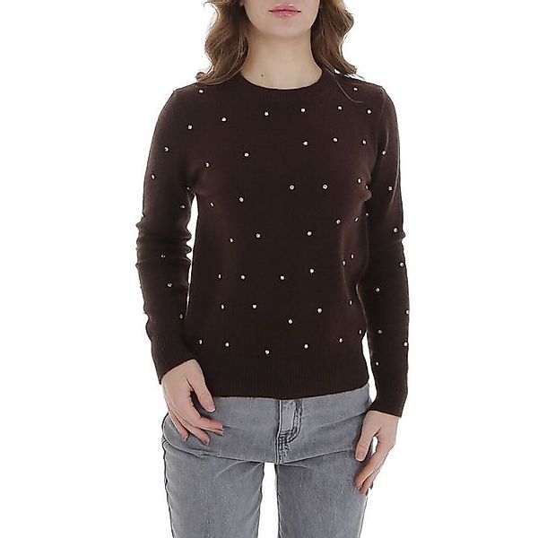 Ital-Design Strickpullover Damen Freizeit (88578857) Strass Stretch Strickp günstig online kaufen