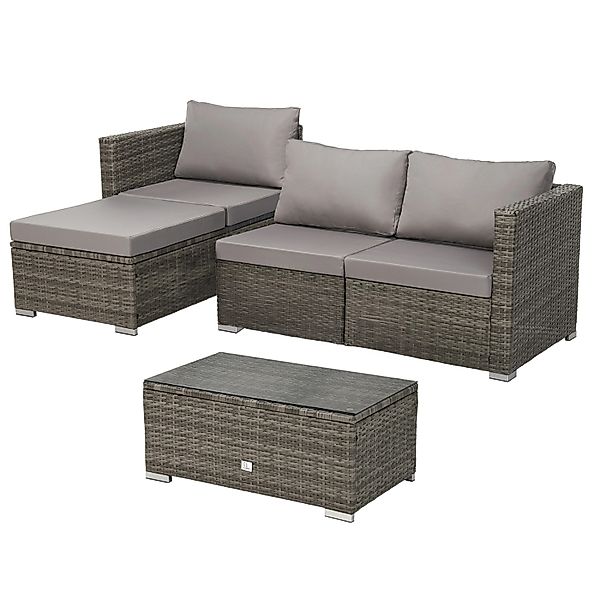 Svita Queens PolyRattan Lounge Sofa Garten Garnitur Lounge Gartenmöbel Ratt günstig online kaufen