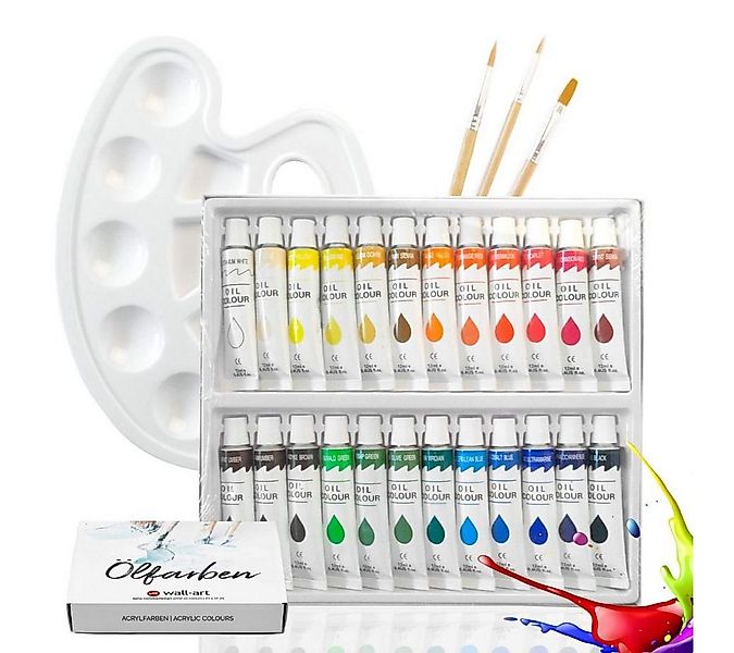 K&L Wall Art Malpalette Ölfarbe Malerei Set 24 Tuben Malfarbe Öl Malset Kin günstig online kaufen