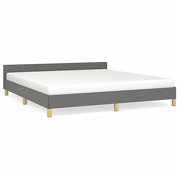 vidaXL Bettgestell mit Kopfteil Dunkelgrau 160x200 cm Stoff Modell 11378319 günstig online kaufen