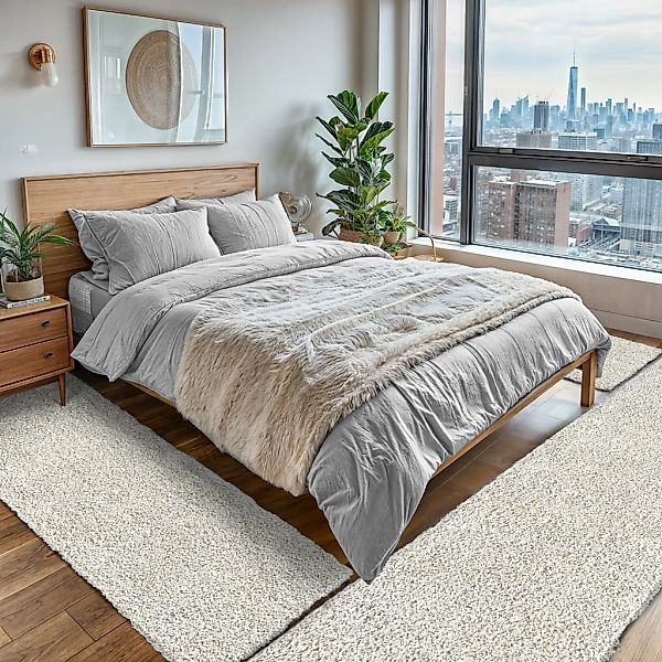 OTTO home Hochflor-Teppich "Banji" rechteckig 37 mm Höhe Uni Farben, weich günstig online kaufen