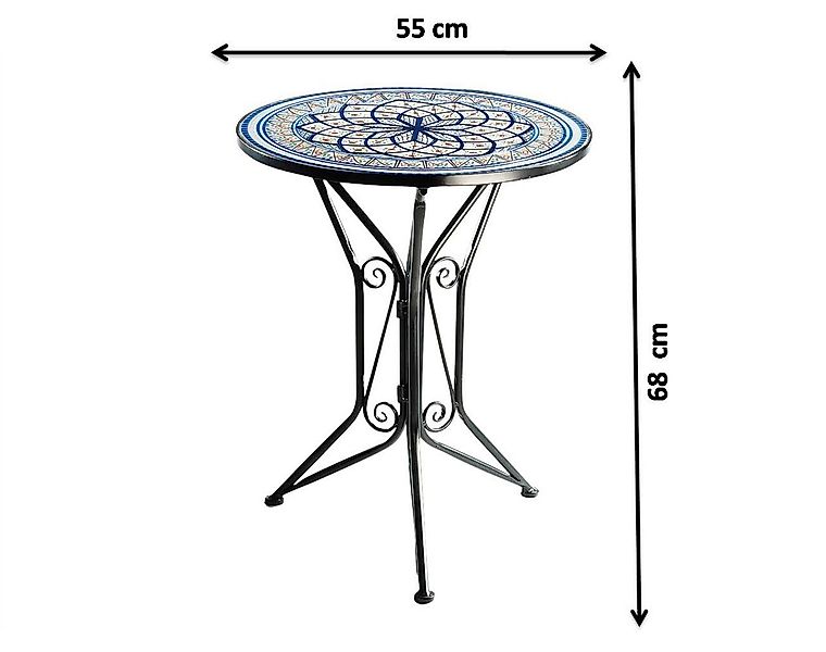 Kobolo Beistelltisch Gartentisch Metalltisch mit Mosaikoptik günstig online kaufen