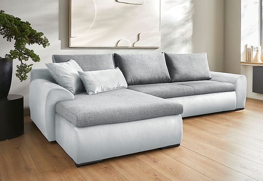 Home affaire Ecksofa "Win, L-Form, Breite 285cm" optional mit Schlaffunktio günstig online kaufen
