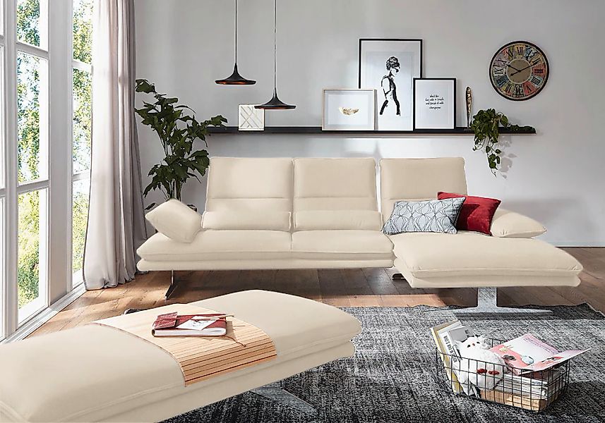 W.SCHILLIG Ecksofa "broadway, Designsofa mit tollem Sitzkomfort, L-Form", S günstig online kaufen