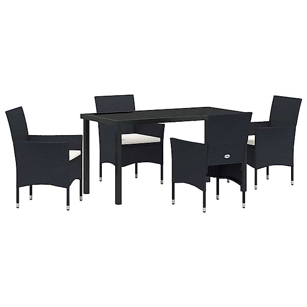 vidaXL 5-Teiliges Gartentischset in Schwarz aus Poly Rattan 3379725 günstig online kaufen
