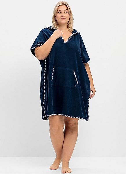 Sheego Damenbademantel Bademantel ., Länge ca. 98 cm, Baumwolle, Bindeband günstig online kaufen