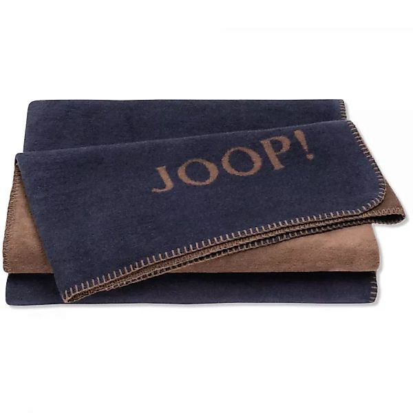 JOOP! Wohndecke Uni-Doubleface - Größe: 150x200 cm - Farbe: Marine-Karamell günstig online kaufen