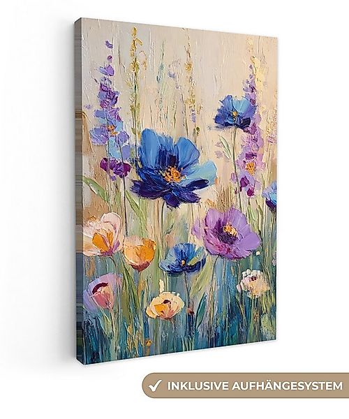 OneMillionCanvasses® Leinwandbild Sommer - Wildblumen - Pinselstriche, Foto günstig online kaufen