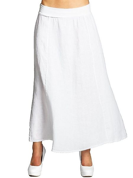 Caspar Faltenrock RO019 Damen langer Maxi Sommer Leinenrock mit figurfreund günstig online kaufen
