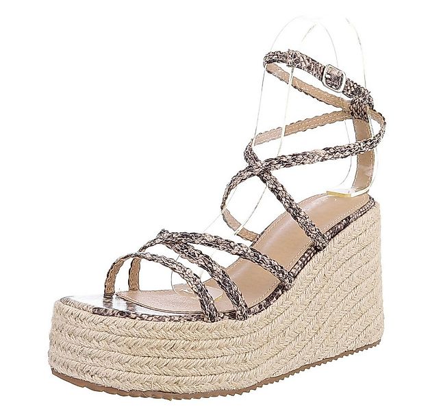 Ital-Design Wedge-Sandalen mit geflochtenen Riemen für Damen Plateausandale günstig online kaufen
