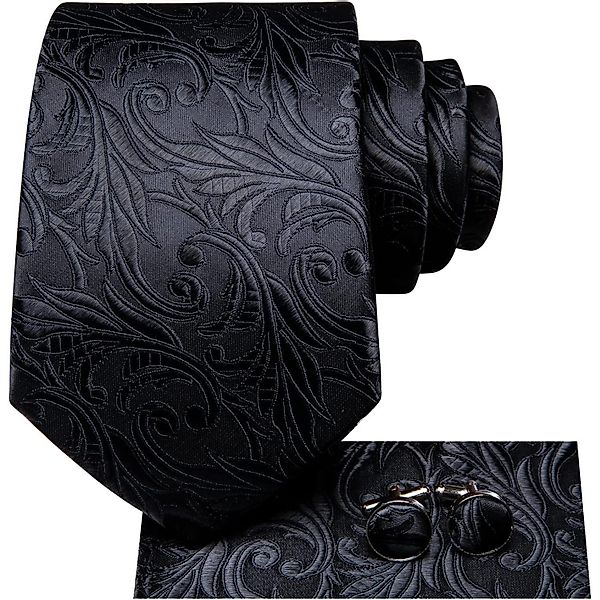 Hi-Tie Krawatte Krawatten Set Schwarz Geschenke günstig online kaufen