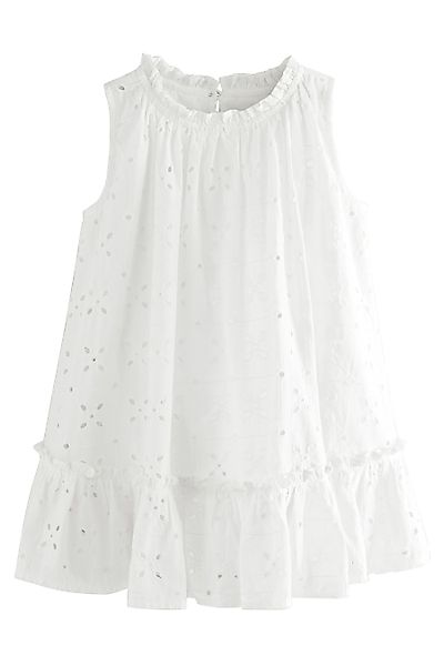 Next Spitzenkleid Ärmelloses Kleid mit Lochstickerei günstig online kaufen