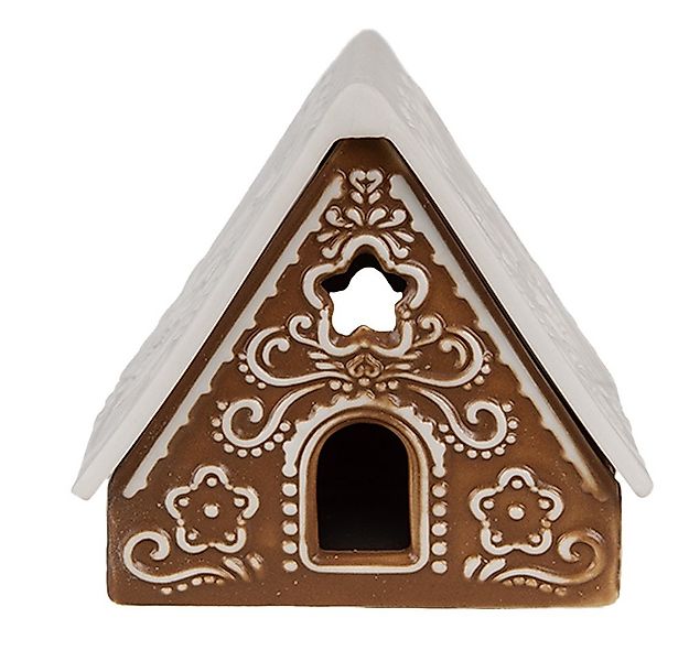 Clayre & Eef Weihnachtshaus Weihnachtshaus Teelichthalter Lebkuchenhaus 8x8 günstig online kaufen