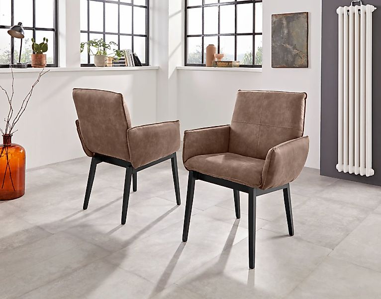 Home affaire Armlehnstuhl "Model 6" (Set) 2 Stk.Bezug in Microfaser oder Le günstig online kaufen