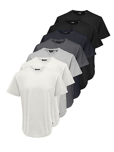 ONLY & SONS Rundhalsshirt ONSMATT LONGY SS TEE 7-PACK (Packung, 7-tlg) Baum günstig online kaufen