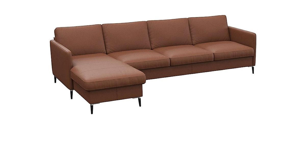 FLEXLUX Ecksofa "Fiore, L-Form", schmale Armlehnen, Kaltschaum, Füße Alu+sc günstig online kaufen