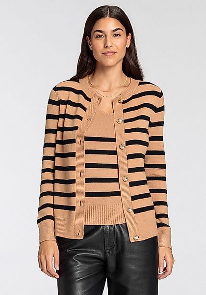 HECHTER PARIS Strickjacke mit Kontraststreifen günstig online kaufen