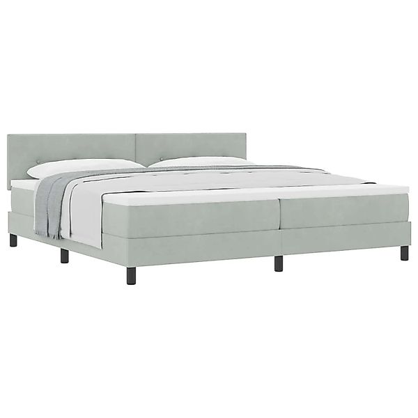 vidaXL Boxspringbett mit Matratze Hellgrau 200 x 200 cm Samt 3339194 günstig online kaufen