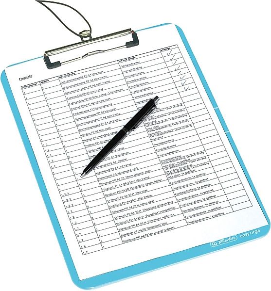 Herlitz Schreibmappe Klemmbrett PS A4 blau günstig online kaufen