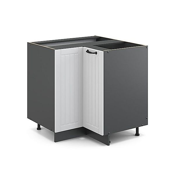 Vicco Eckunterschrank Fame-Line Weiß Landhaus/Anthrazit 81 cm ohne Arbeitsp günstig online kaufen