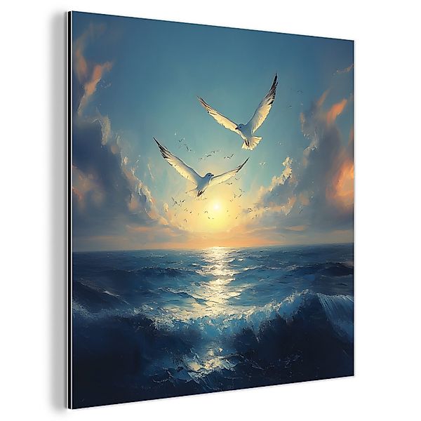 MuchoWow Metallbild Möwen - Meer - günstig online kaufen