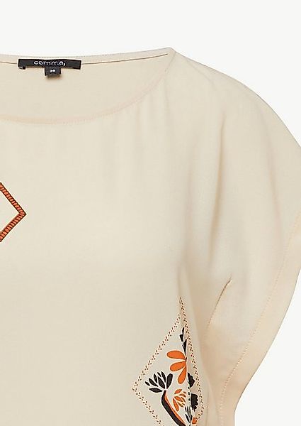 Comma Kurzarmshirt Blusenshirt im Relaxed Fit mit überschnittenen Ärmeln günstig online kaufen