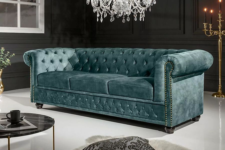 riess-ambiente Sofa CHESTERFIELD 205cm petrol, Einzelartikel 1 Teile, Wohnz günstig online kaufen