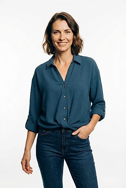 Vero Moda Hemdbluse "VMIZZY LS DETAIL SHIRT WVN BTQ GA" mit geknoteter Fron günstig online kaufen