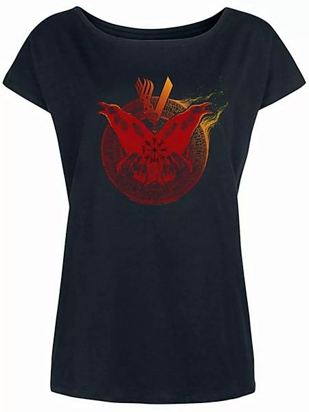 Vikings Flames Damen Loose-Shirt schwarz günstig online kaufen