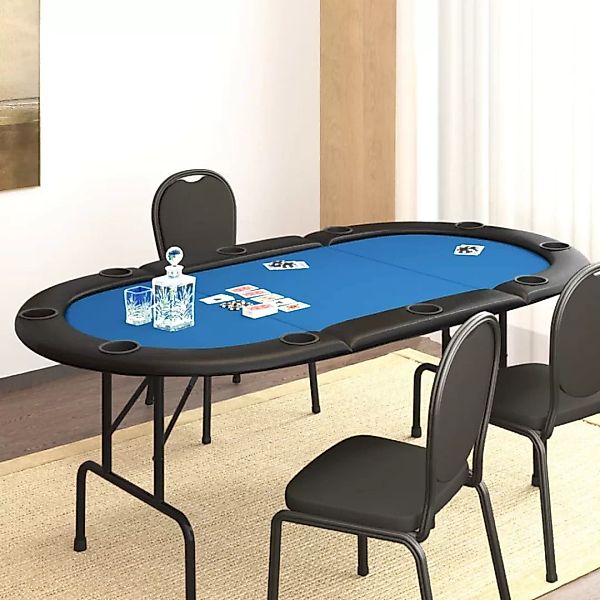 Vidaxl Pokertisch Klappbar 10 Spieler Blau 206x106x75 Cm günstig online kaufen