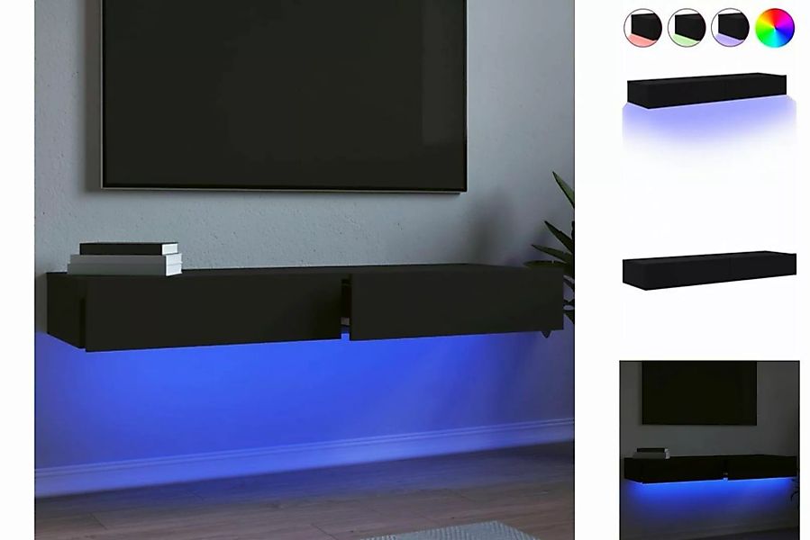 vidaXL TV-Schrank TV-Lowboard TV-Schränke mit LED-Leuchten 2 Stk Schwarz 60 günstig online kaufen