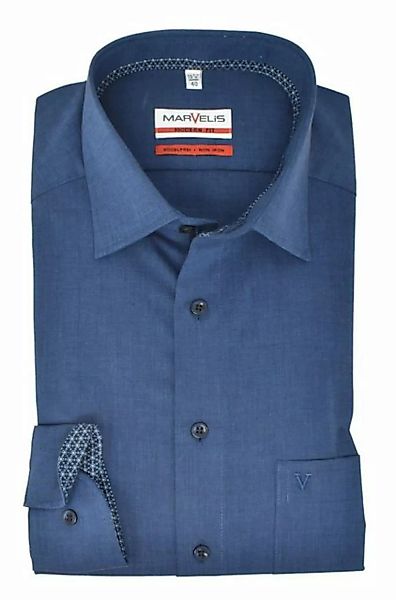MARVELIS Businesshemd Businesshemd - Modern Fit - Langarm - Einfarbig - Dun günstig online kaufen