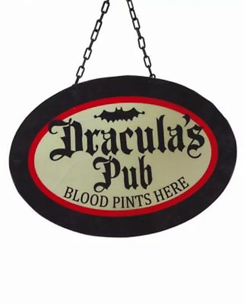 Draculas Pub Wirtshausschild mit LED Beleuchtung Partydeko schwarz günstig online kaufen