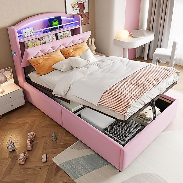 Flieks Polsterbett, Hydraulisches Kinderbett 90x200cm mit günstig online kaufen