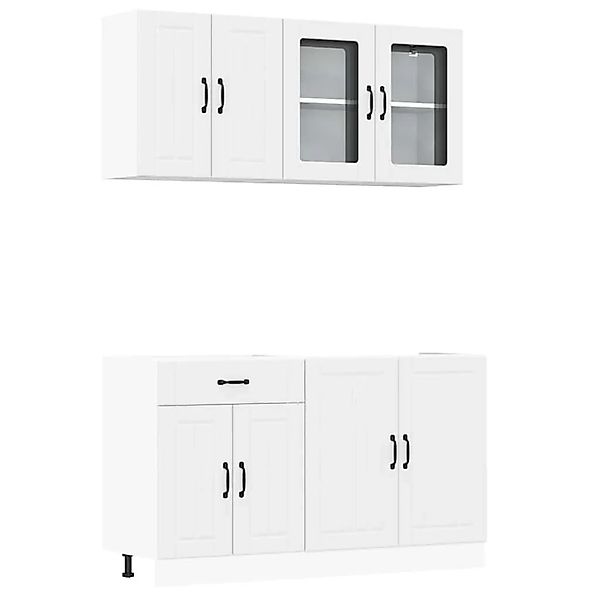 vidaXL 4 Tlg Küchenschrank-Set Lucca Weiß Holzwerkstoff 3314861 günstig online kaufen
