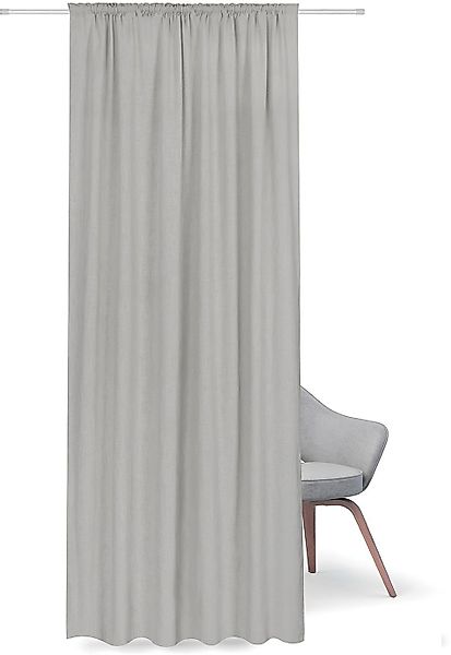 Gerster Vorhang Bio-Baumwolle/Leinen-Schal Uni, 140x270cm,anthrazit (OCS), günstig online kaufen