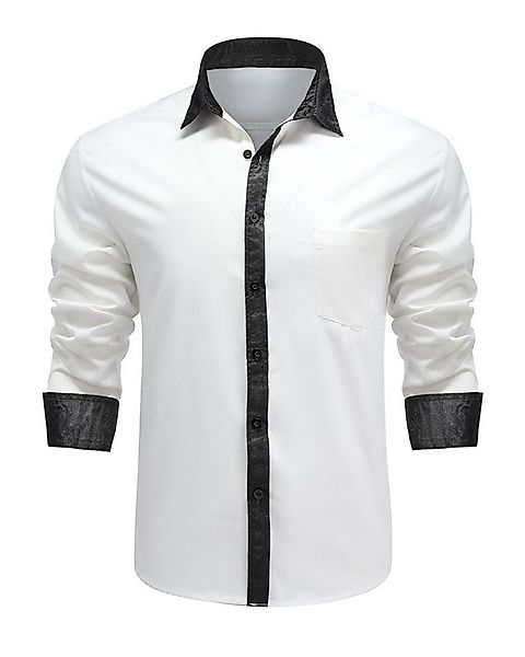 Allthemen Langarmhemd mit Stickmuster Kontrast Langarmhemd Regular Fit günstig online kaufen
