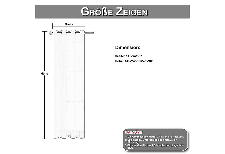 BTTO V&G Gardine Voile Vorhänge,Streifen Vorhang 2 Stück, Ösen, halbtranspa günstig online kaufen