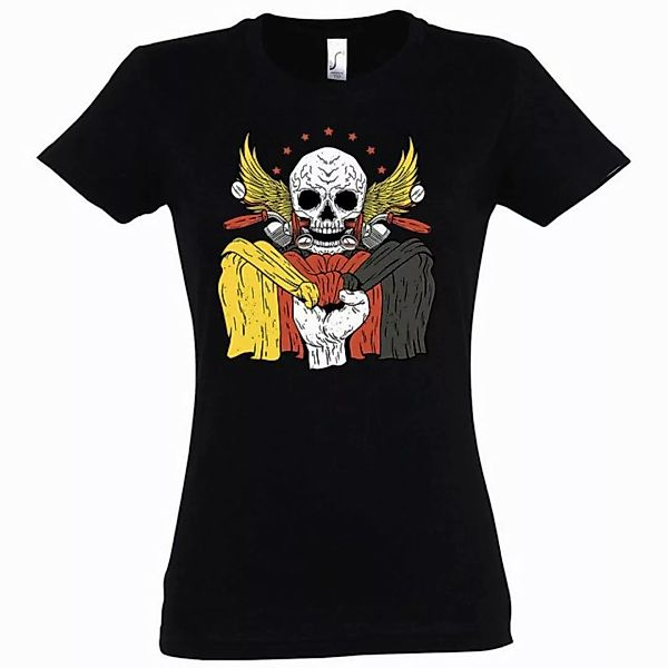 Youth Designz T-Shirt German Biker Skull Damen Shirt mit trendigem Frontpri günstig online kaufen