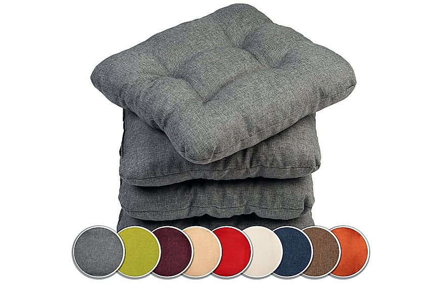 sunnypillow Stuhlkissen 4er Set Stuhlkissen 45x45 cm Bequeme 8cm, Polsterau günstig online kaufen