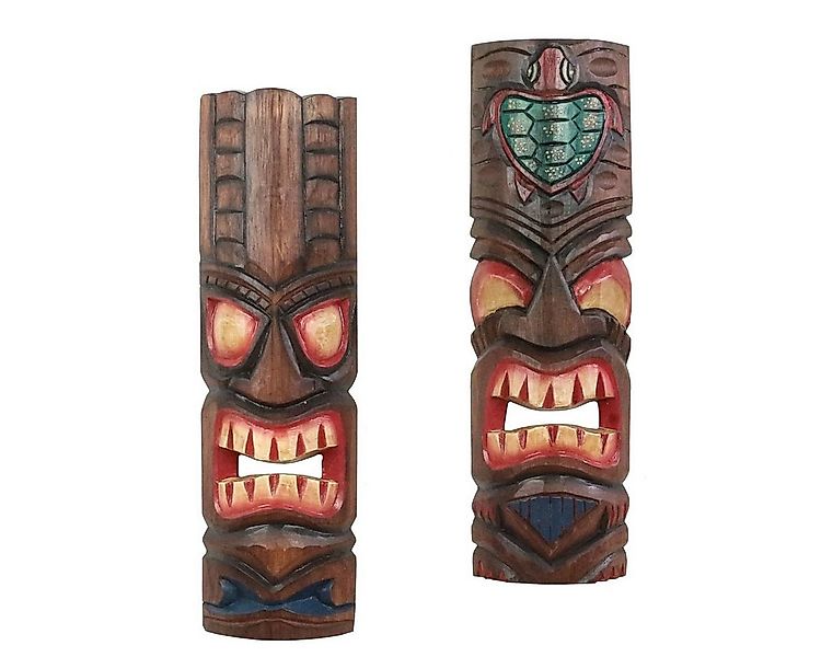 Oriental Galerie Dekofigur 2er Deko Masken Set aus Holz Tiki 50 cm (1 St), günstig online kaufen