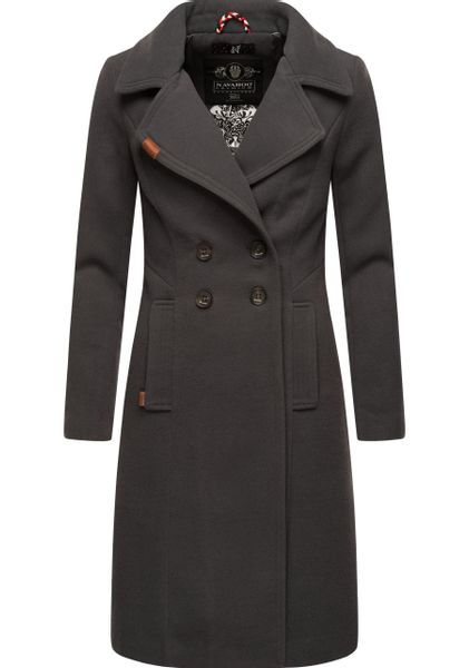 Navahoo Wintermantel "Wooly" edler Damen Trenchcoat in Wollmantel-Optik günstig online kaufen